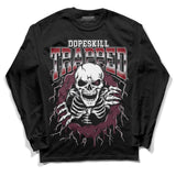 Burgundy 5s DopeSkill Long Sleeve T-Shirt Trapped Halloween Graphic