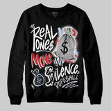 Black Metallic Reimagined 5s DopeSkill Sweatshirt Real Ones Move In Silence Graphic