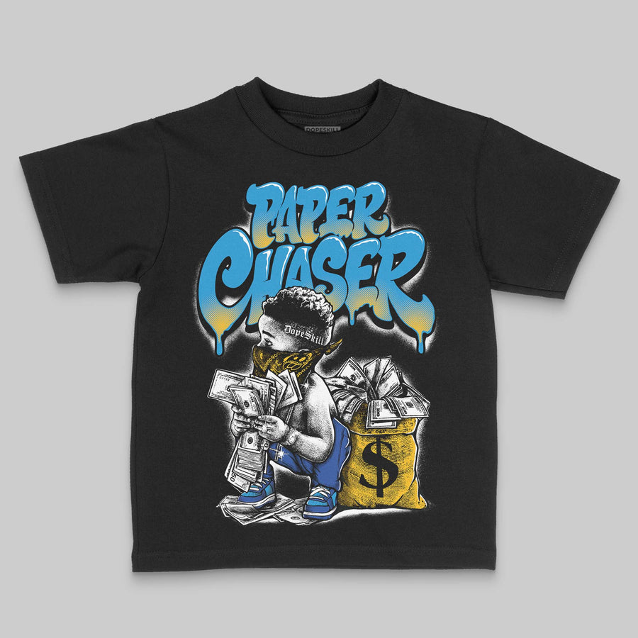 Royal Blue 'Paper Chaser Boy' DopeSkill Graphic Toddler Kids T-shirt