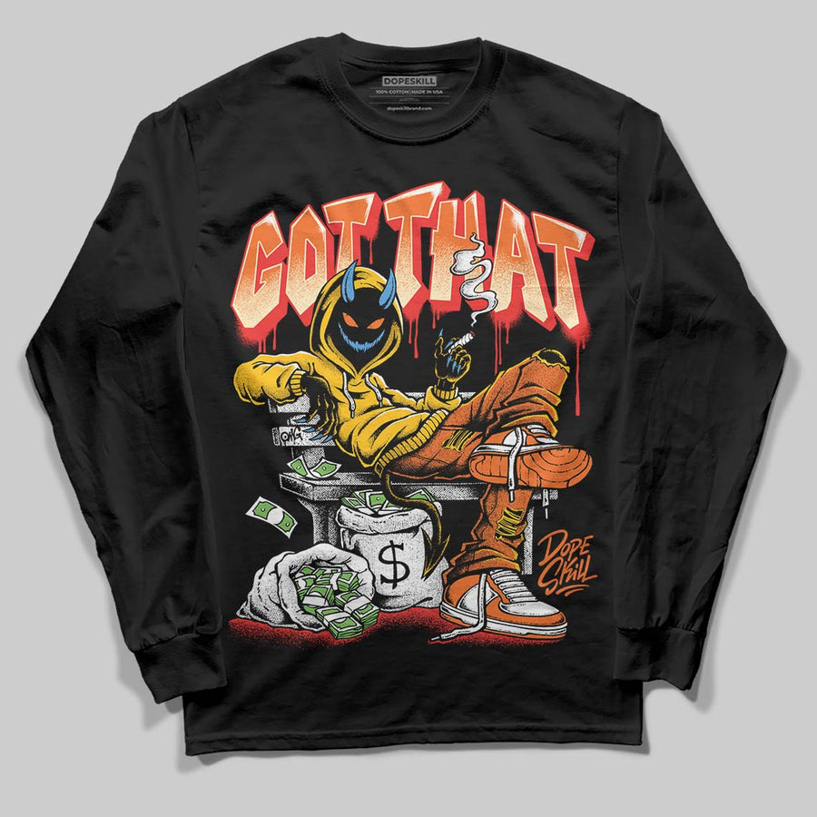 Orange Black White DopeSkill Long Sleeve T-Shirt Got That Graphic