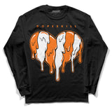 Orange Black White DopeSkill Long Sleeve T-Shirt Slime Drip Heart Graphic
