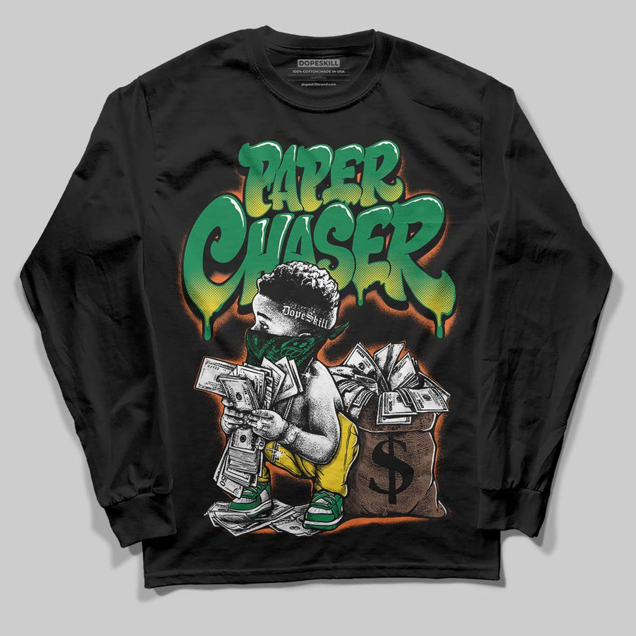 Green 'Paper Chaser Boy' DopeSkill Graphic Long Sleeve T-Shirt