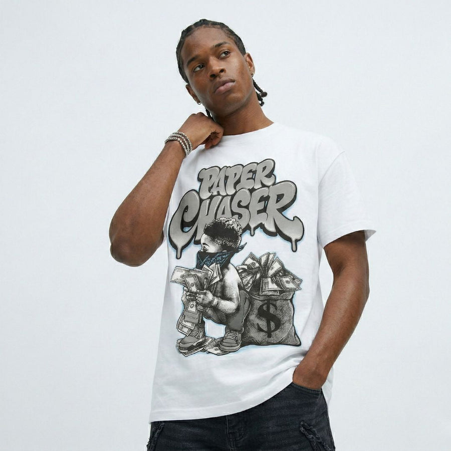 Wolf Grey 5s DopeSkill T-Shirt Paper Chaser Boy Graphic