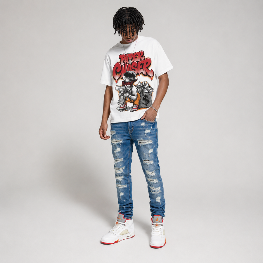 Sunset 5s DopeSkill T-Shirt Paper Chaser Boy Graphic