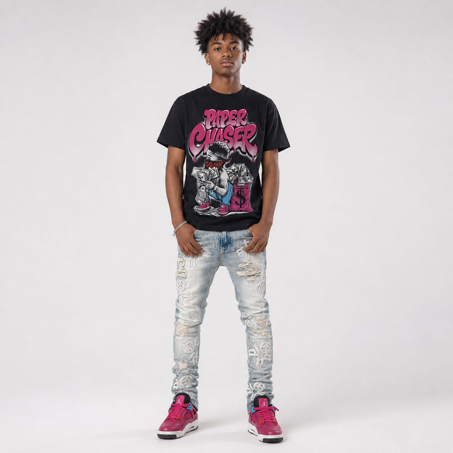 Sweet Beet 4s DopeSkill T-Shirt Paper Chaser Boy Graphic