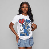 “True Blue” 3s DopeSkill T-Shirt Love Sick Graphic