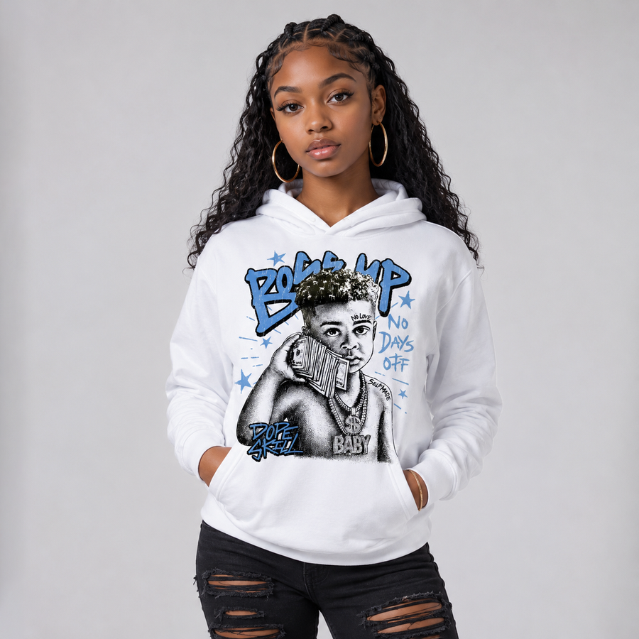 Black University Blue 5s DopeSkill Hoodie Sweatshirt Boss Up Graphic