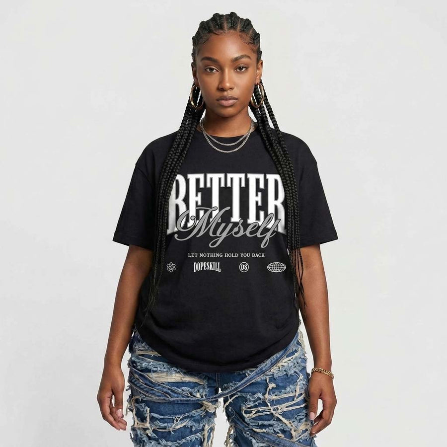 White Metallic 5s DopeSkill T-Shirt Better Myself Graphic