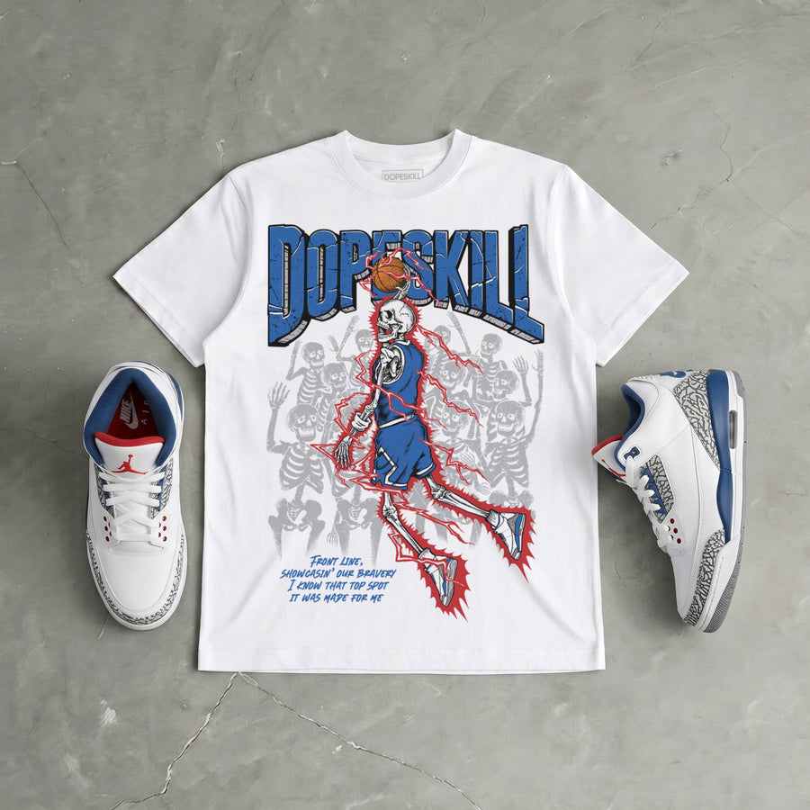 “True Blue” 3s DopeSkill T-Shirt Thunder Dunk Graphic