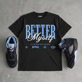 Black University Blue 5s DopeSkill T-Shirt Better Myself Graphic