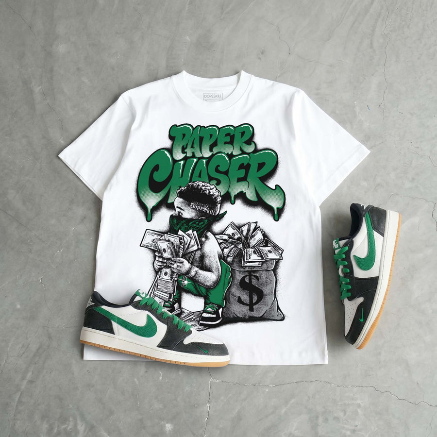 Pine Green 1s DopeSkill T-Shirt Paper Chaser Boy Graphic