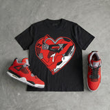 Toro Bravo 4s DopeSkill T-Shirt Heart Jordan 4 Graphic