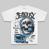 Royal Blue Oversize Print Jealousy DopeSkill Graphic T-shirt