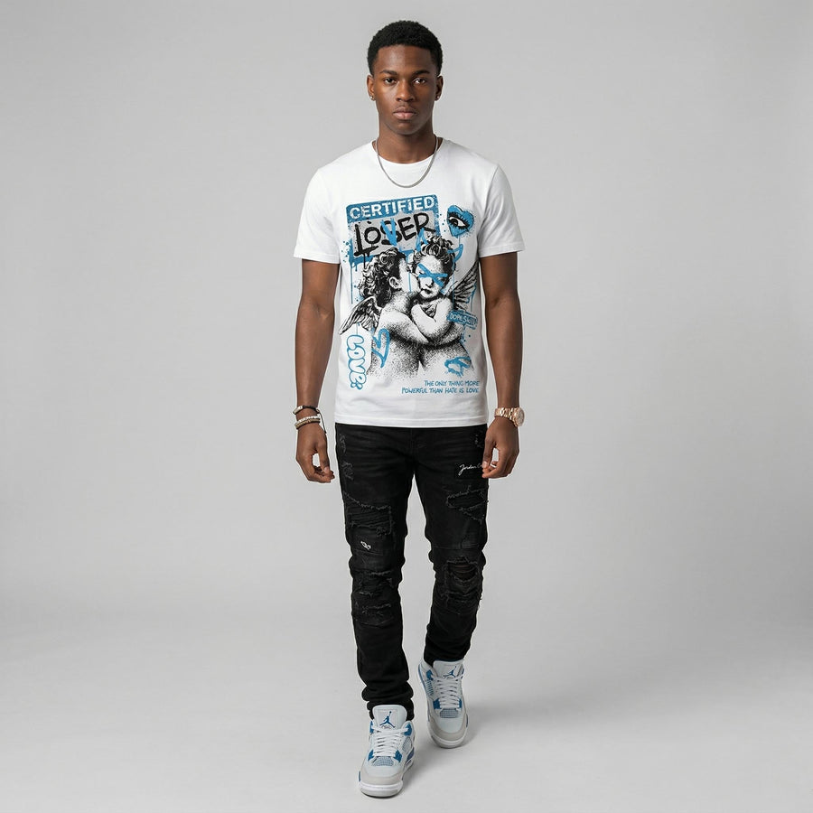 Military Blue 4s DopeSkill T-Shirt Certified Lover Graphic