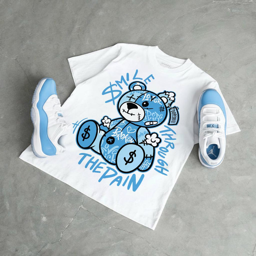UNC 11s DopeSkill T-Shirt Smile Through The Pain Graphic