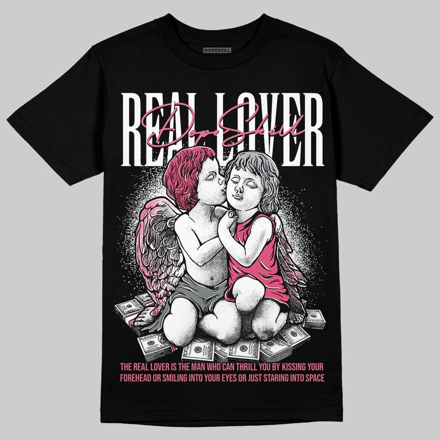 White Fluo Pink DopeSkill T-Shirt Real Lover Graphic