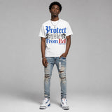 “True Blue” 3s DopeSkill T-Shirt Protect Me From Evil Graphic