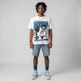 Military Blue 4s DopeSkill Oversize Print T-Shirt Real Ones Choose Loyalty Graphic