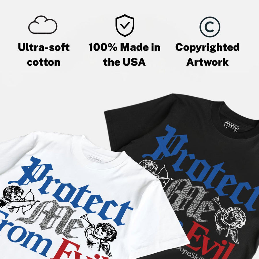 “True Blue” 3s DopeSkill T-Shirt Protect Me From Evil Graphic