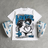 Military Blue 4s DopeSkill Oversize Print T-Shirt Real Ones Choose Loyalty Graphic