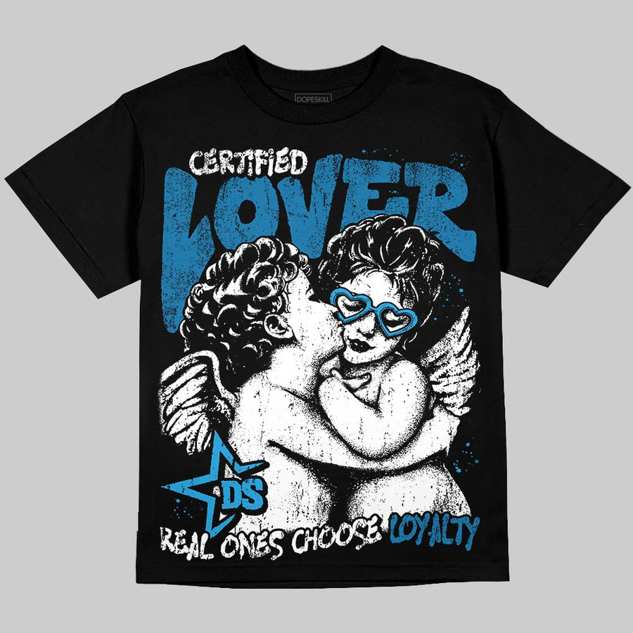 Military Blue 4s DopeSkill Oversize Print T-Shirt Real Ones Choose Loyalty Graphic