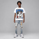 “True Blue” 3s DopeSkill Oversize Print T-Shirt Real Ones Choose Loyalty Graphic