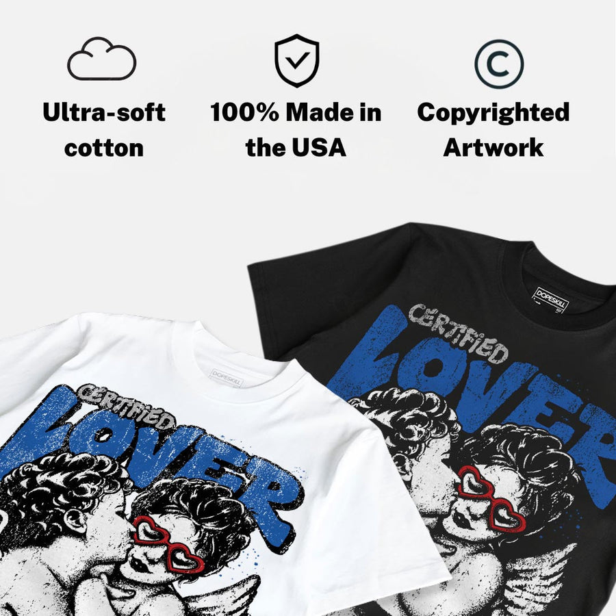 “True Blue” 3s DopeSkill Oversize Print T-Shirt Real Ones Choose Loyalty Graphic