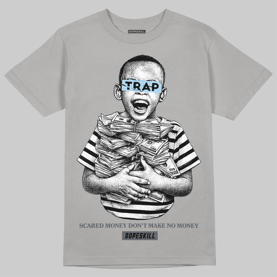 Wolf Grey 5s DopeSkill T-Shirt Scared Money Don't Make No Money Graphic