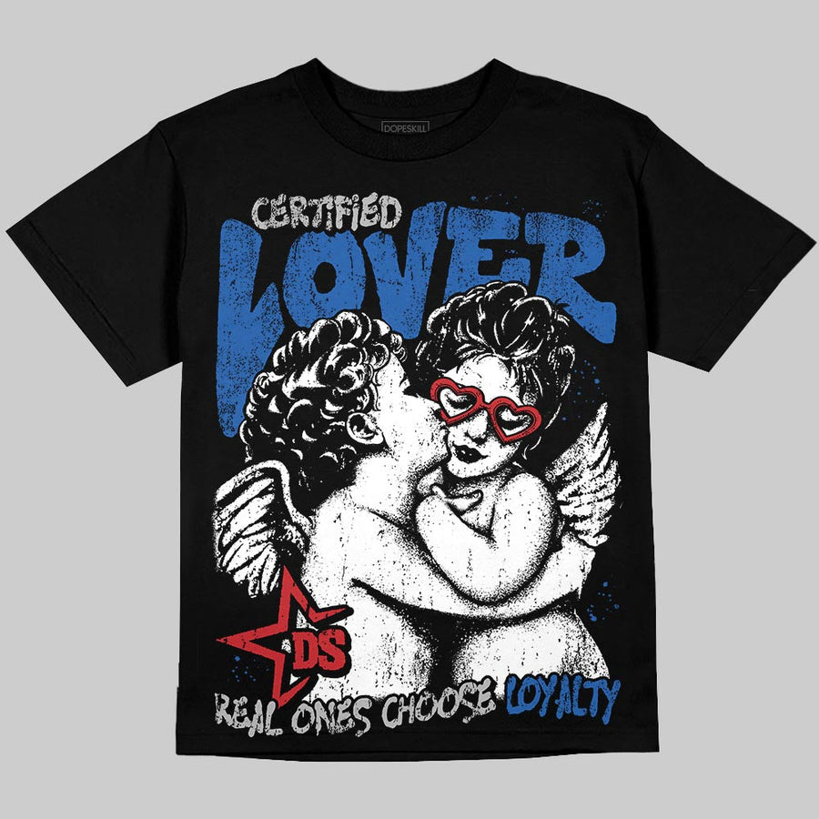 “True Blue” 3s DopeSkill Oversize Print T-Shirt Real Ones Choose Loyalty Graphic