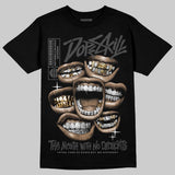 Black Cat 4s DopeSkill T-Shirt The Mouth With No Droughts Graphic