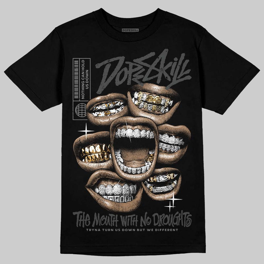 Black Cat 4s DopeSkill T-Shirt The Mouth With No Droughts Graphic
