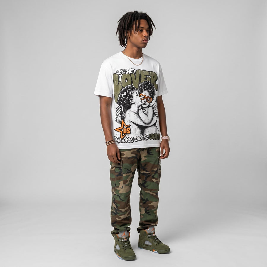 Olive 5s DopeSkill Oversize Print T-Shirt Real Ones Choose Loyalty Graphic