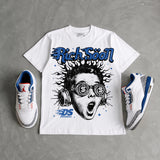 “True Blue” 3s DopeSkill Oversize Print T-Shirt Rich Soon Graphic