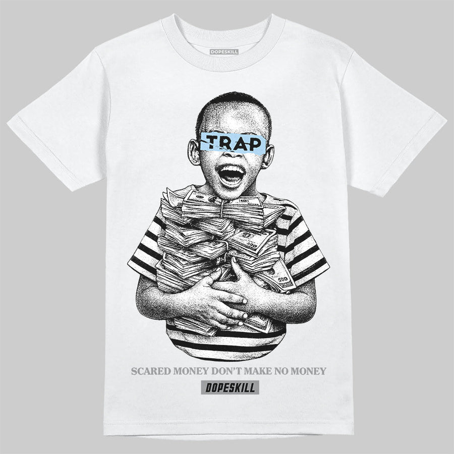 Wolf Grey 5s DopeSkill T-Shirt Scared Money Don't Make No Money Graphic