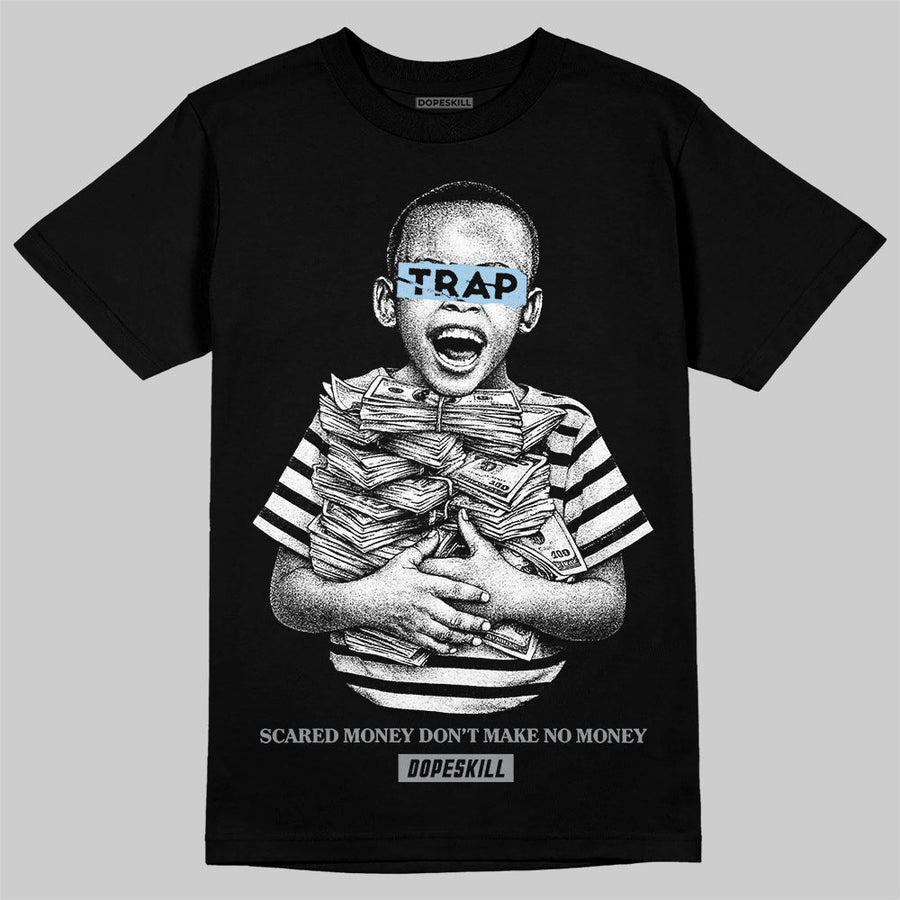 Wolf Grey 5s DopeSkill T-Shirt Scared Money Don't Make No Money Graphic