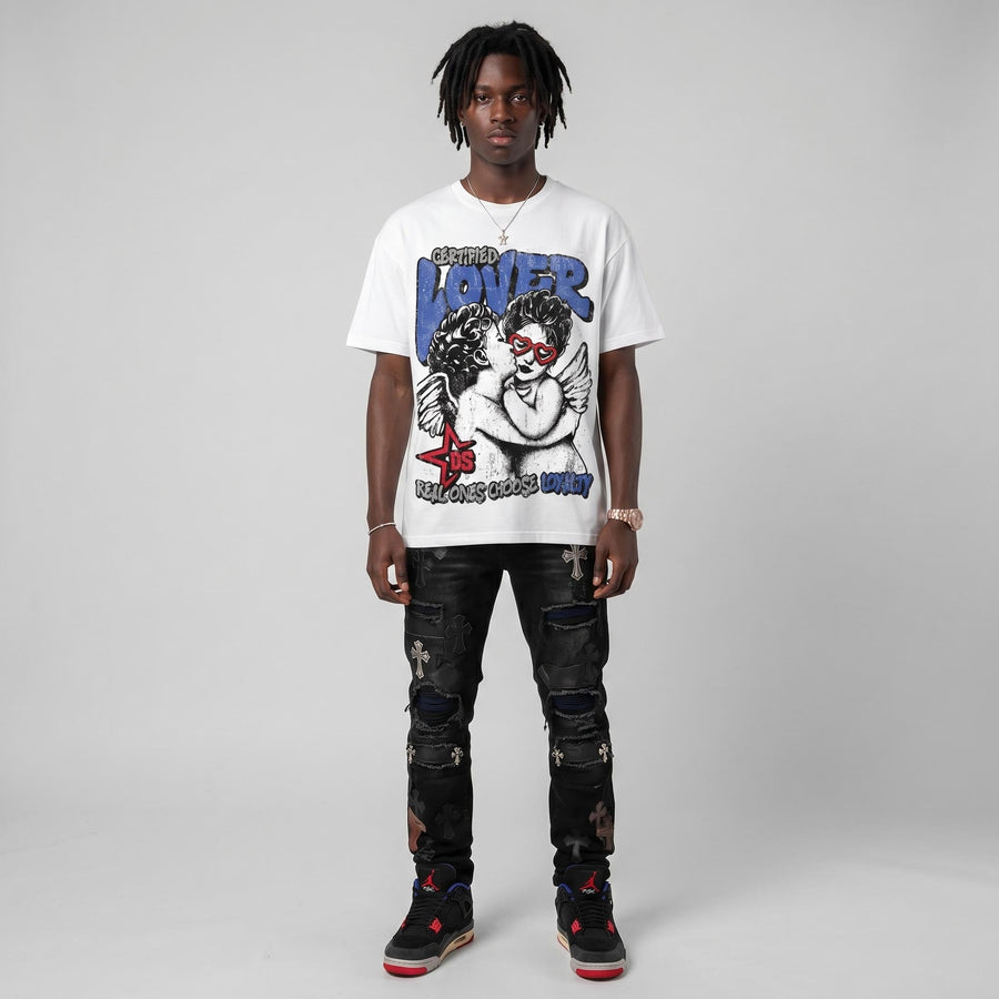 Rare Air 4s DopeSkill Oversize Print T-Shirt Real Ones Choose Loyalty Graphic