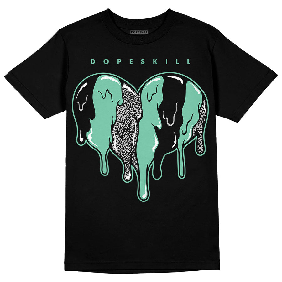 Green Glow 3s DopeSkill T-Shirt Slime Drip Heart Graphic