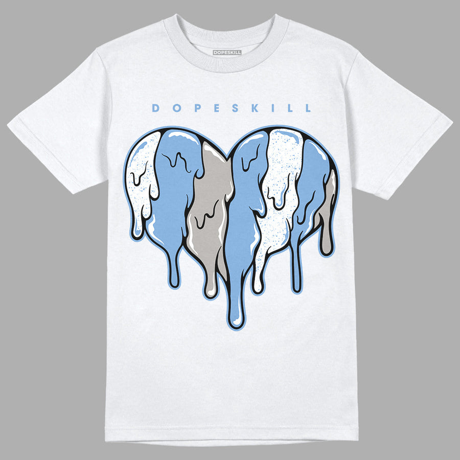 University Blue 5s DopeSkill T-Shirt Slime Drip Heart Graphic