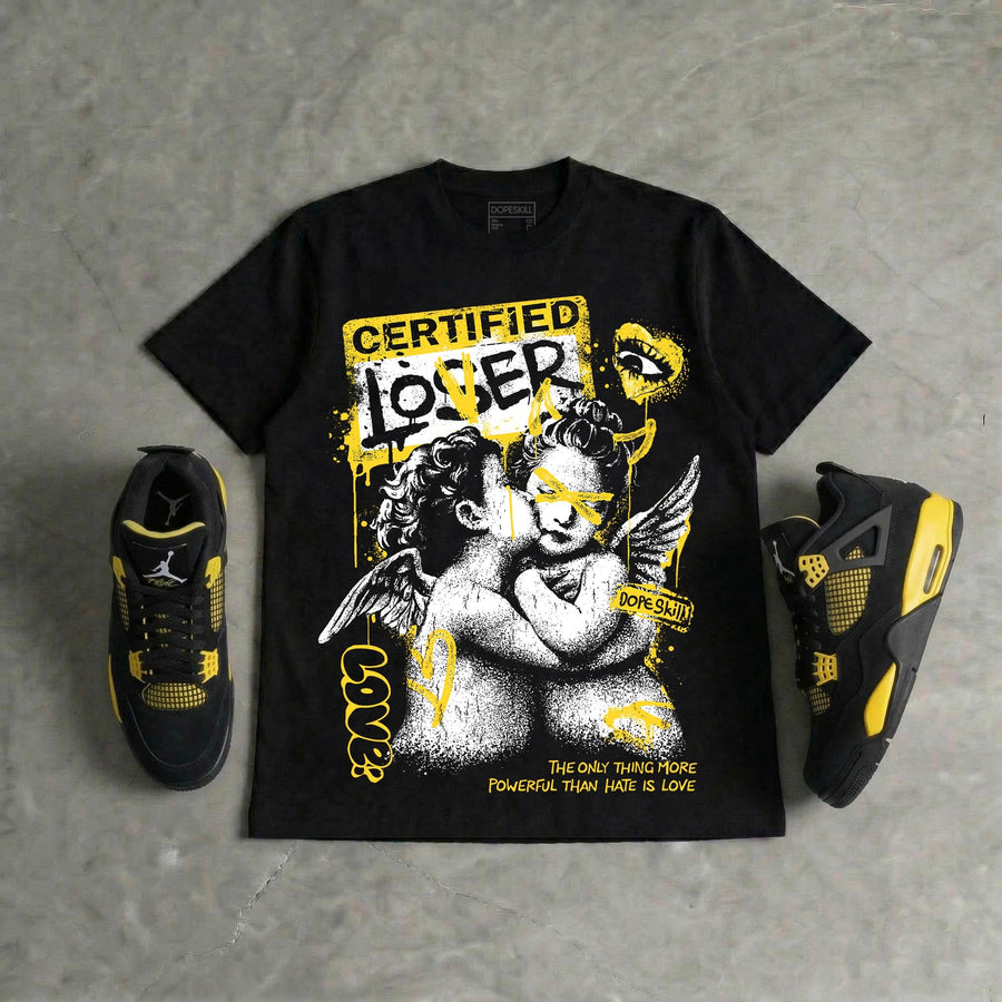 Black Tour Yellow AJ 4 Thunder DopeSkill T-Shirt Certified Lover Graphic
