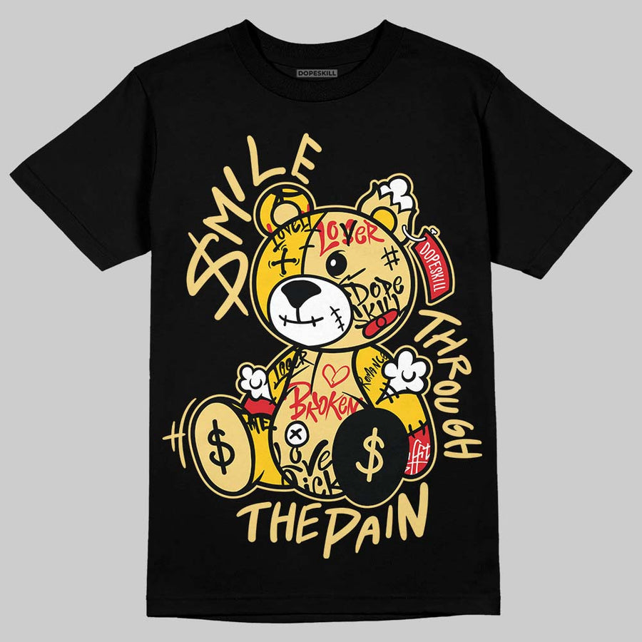 Quai 54 x Tour Yellow Black 1s DopeSkill T-Shirt Smile Through The Pain Graphic