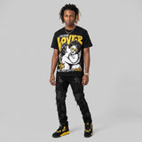 Black Tour Yellow AJ 4 Thunder DopeSkill Oversize Print T-Shirt Real Ones Choose Loyalty Graphic