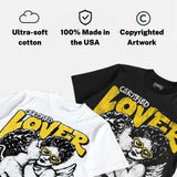 Black Tour Yellow AJ 4 Thunder DopeSkill Oversize Print T-Shirt Real Ones Choose Loyalty Graphic
