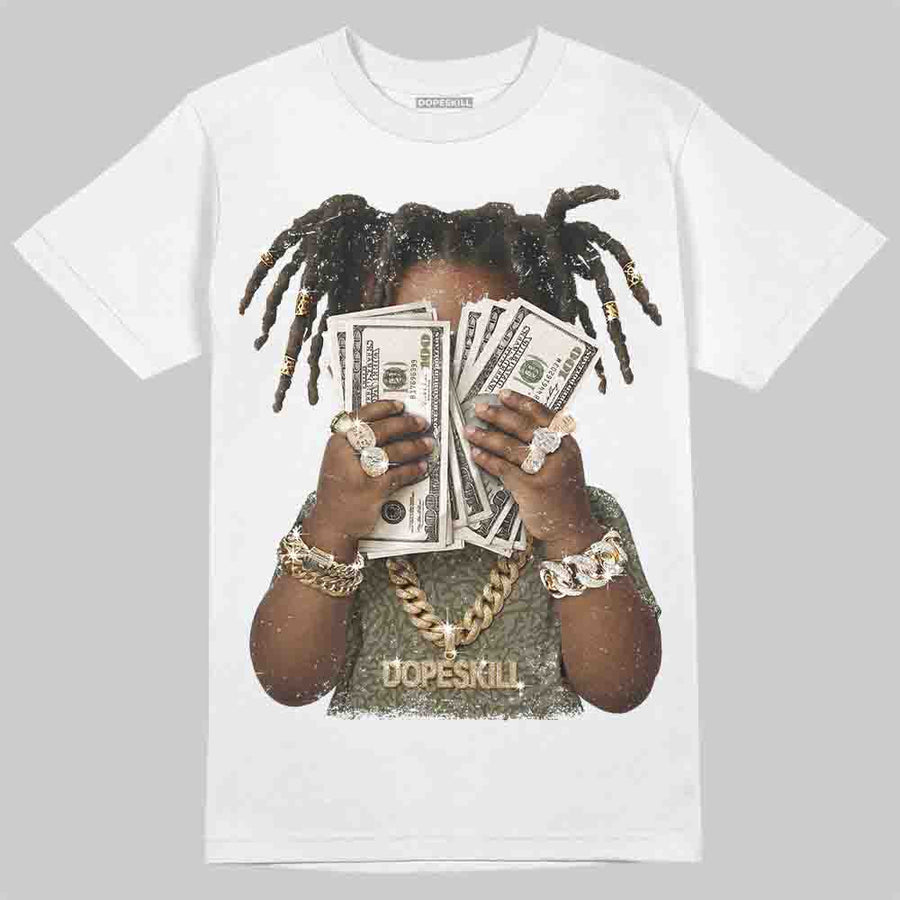 Medium Olive 3s DopeSkill T-Shirt Rich Youth Graphic