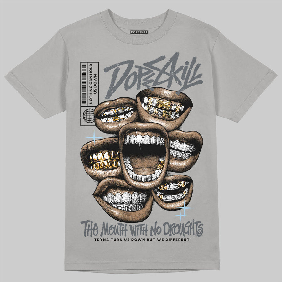 Wolf Grey 5s DopeSkill T-Shirt The Mouth With No Droughts Graphic