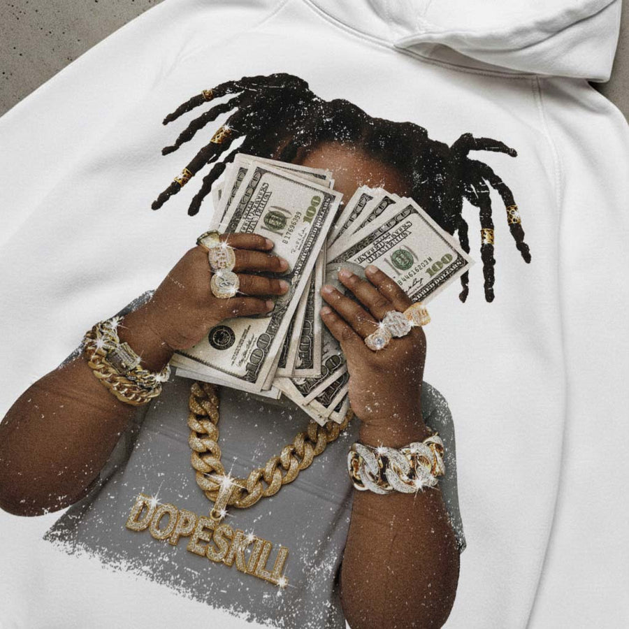 Wolf Grey 5s DopeSkill Hoodie Sweatshirt Rich Youth Graphic