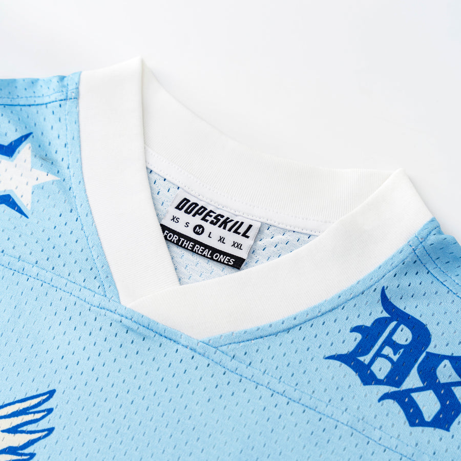 DopeSkill Oversized Jersey Streetwear Graphic Tee Cool V-Neck University Blue T-Shirt Angel 26 Graphic