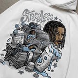 Wolf Grey 5s DopeSkill Hoodie Sweatshirt Stressless Graphic