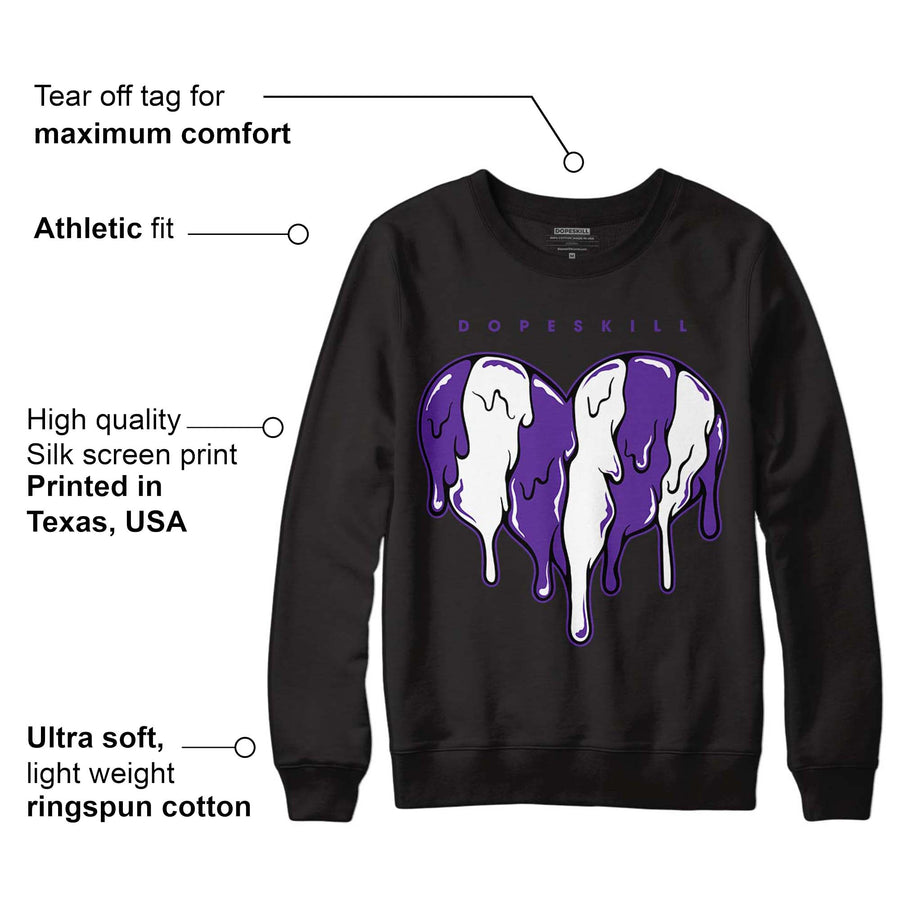 PURPLE Collection DopeSkill Sweatshirt Slime Drip Heart Graphic