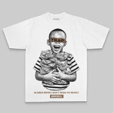 Brown Oversize Print Scared Money Don't Make No Money DopeSkill Graphic T-shirt