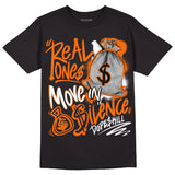 Orange Black White DopeSkill T-Shirt Real Ones Move In Silence Graphic